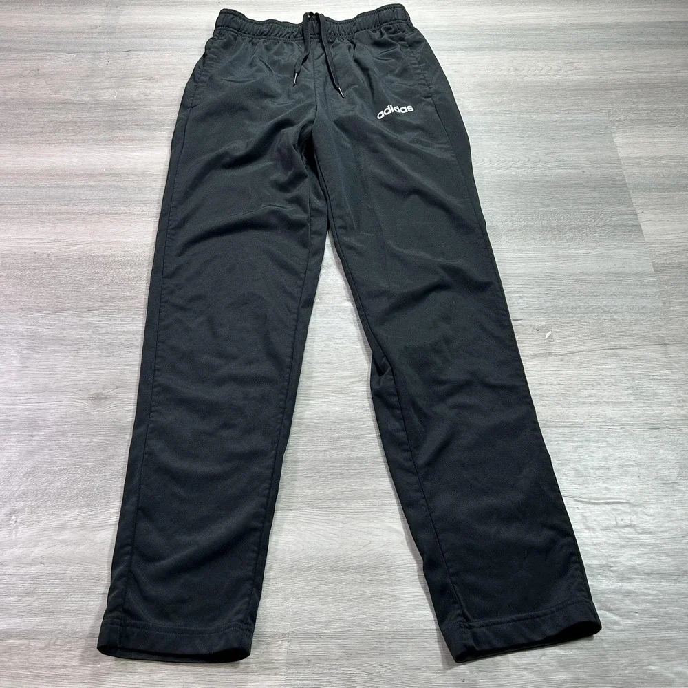 Adidas Track Pants Mens Medium Black Woven Elastic Waist Athletic Gym DV2470